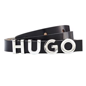 Hugo Womens/Ladies Zula Metal Logo Cow Leather Belt / Black